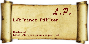 Lőrincz Péter névjegykártya